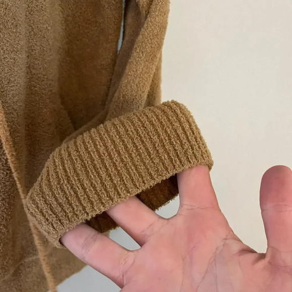 Vtg Y2K Cache Womens Brown Fuzzy Hoodie Sweatshirt M Fleece Babydoll Normcore - Picture 4 of 7